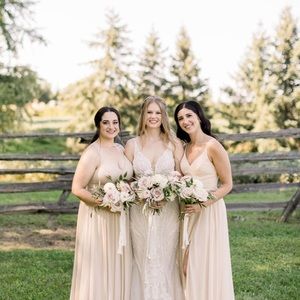 Azazie Champagne Bridesmaid Dress